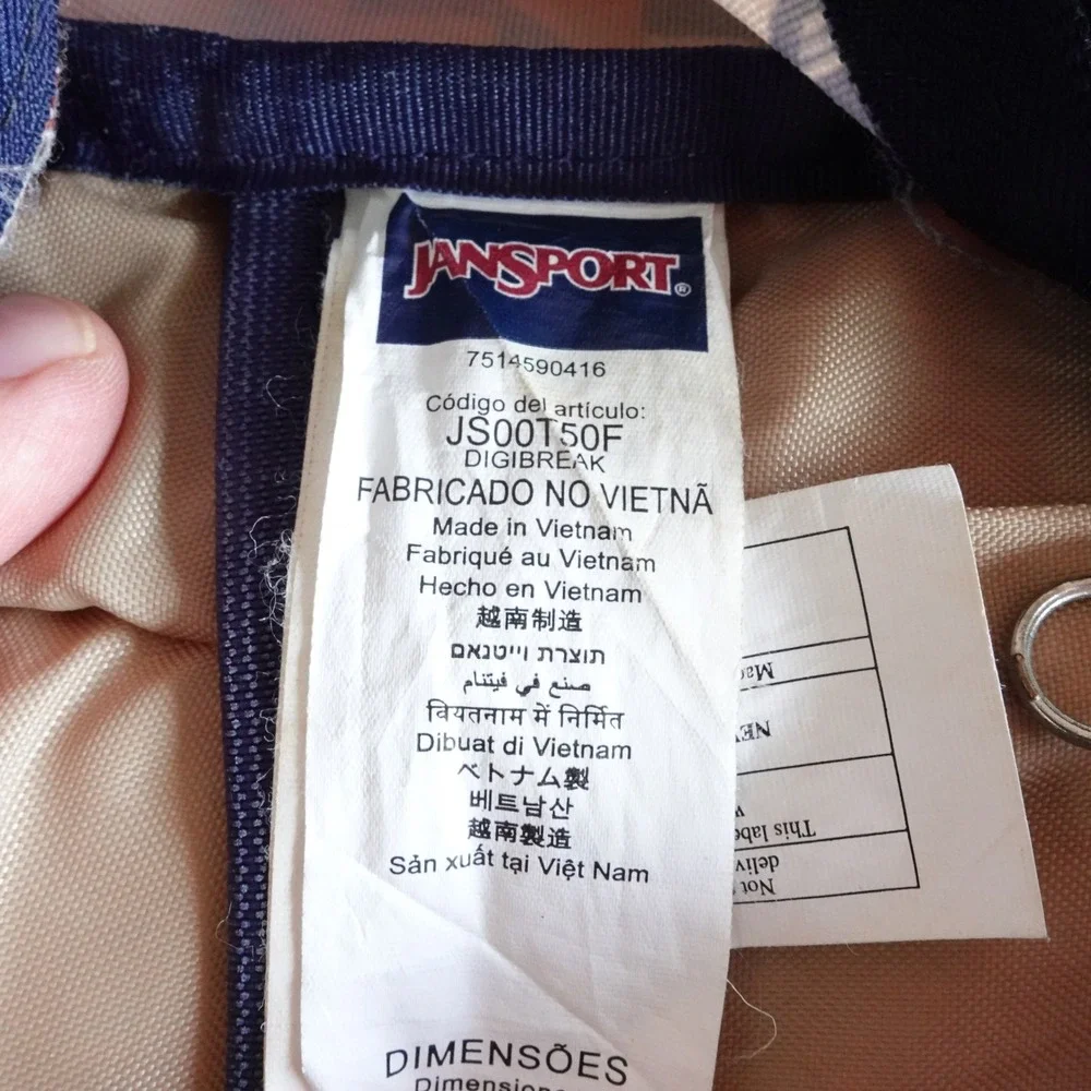 JanSport Digibreak Backpack Aztec Geometric Print Navy Rust JS00T50F Laptop Bag